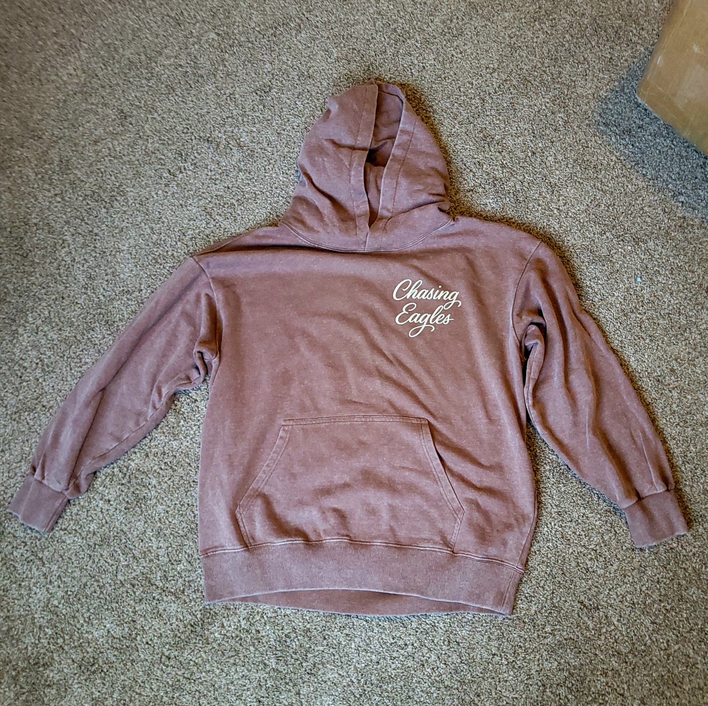 Acid wash hoodie. Brown