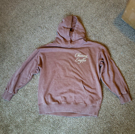 Acid wash hoodie. Brown