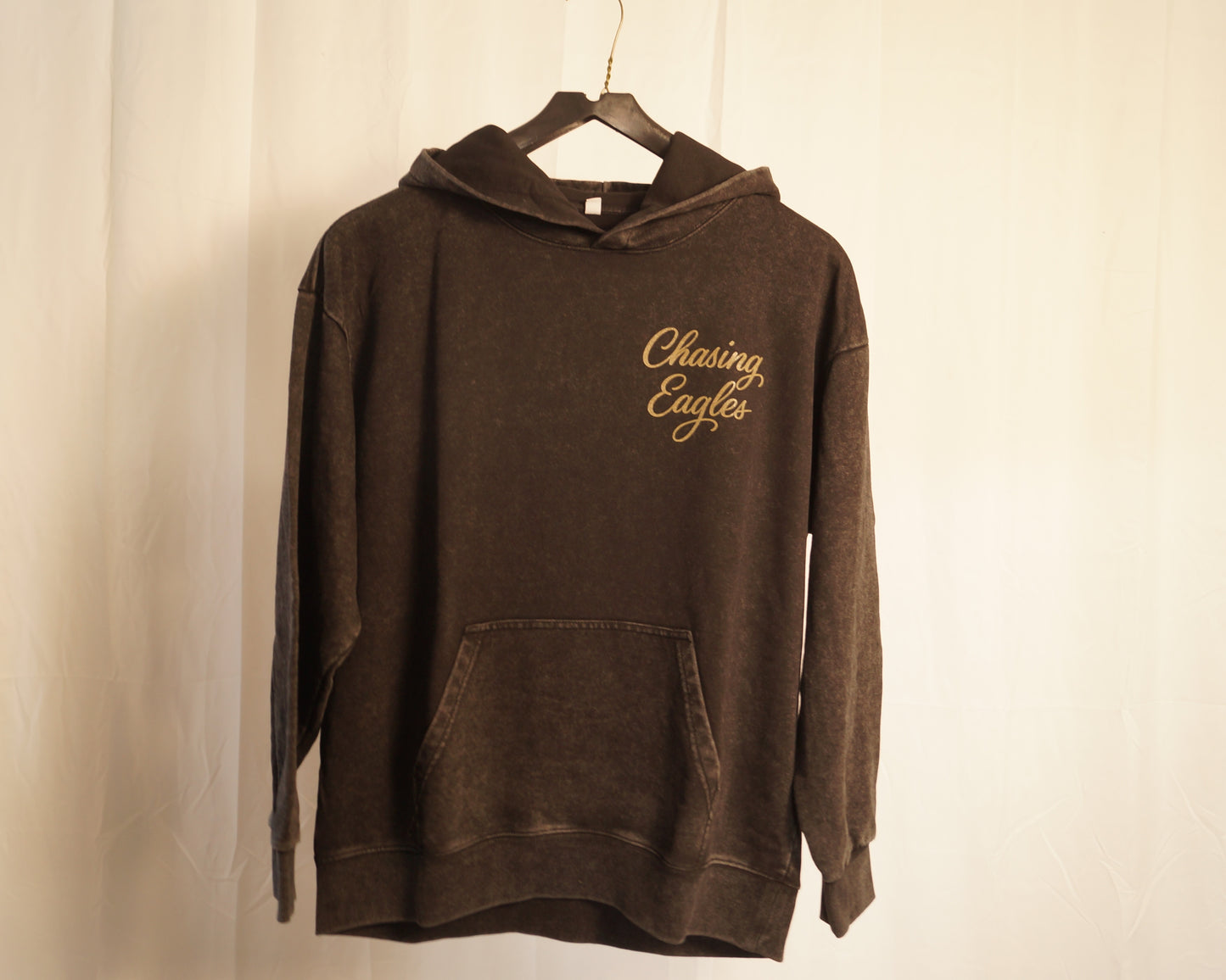 Acid wash hoodie. Black