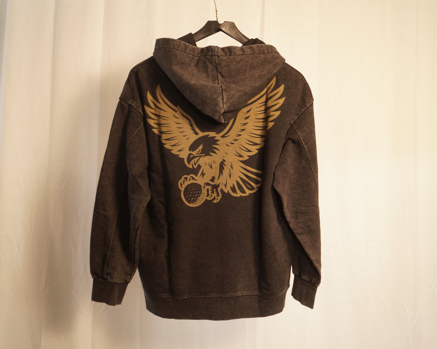 Acid wash hoodie. Black