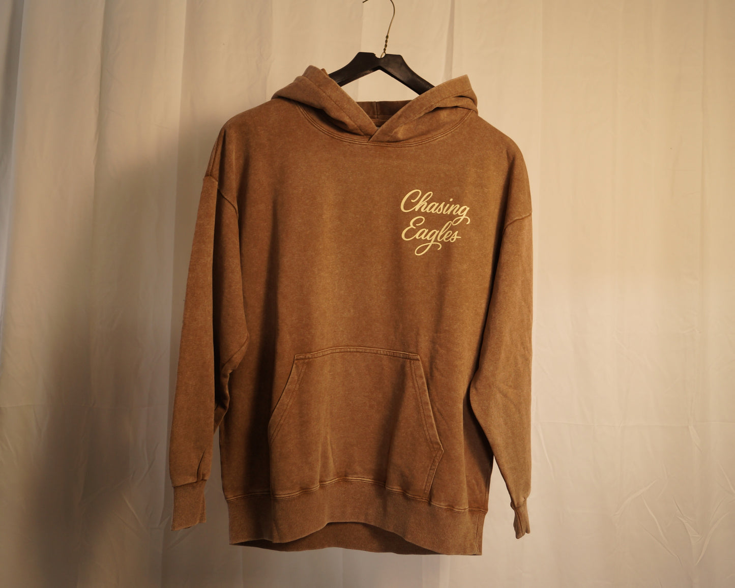 Acid wash hoodie. Brown