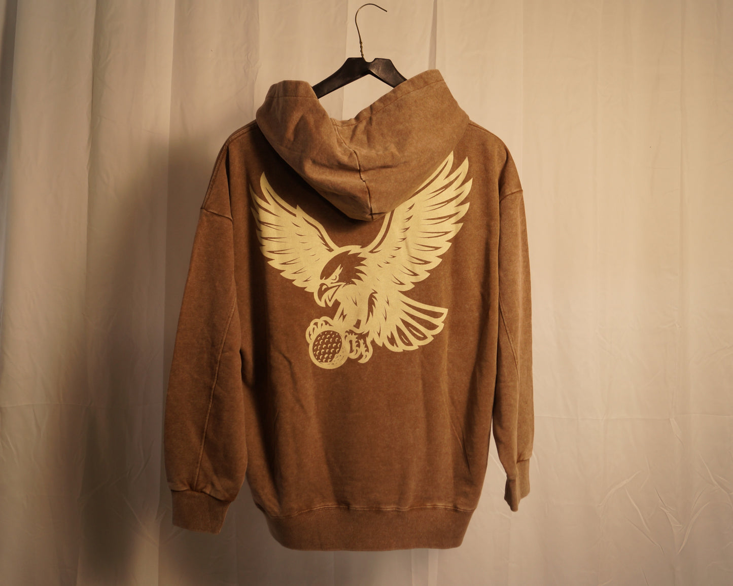 Acid wash hoodie. Brown