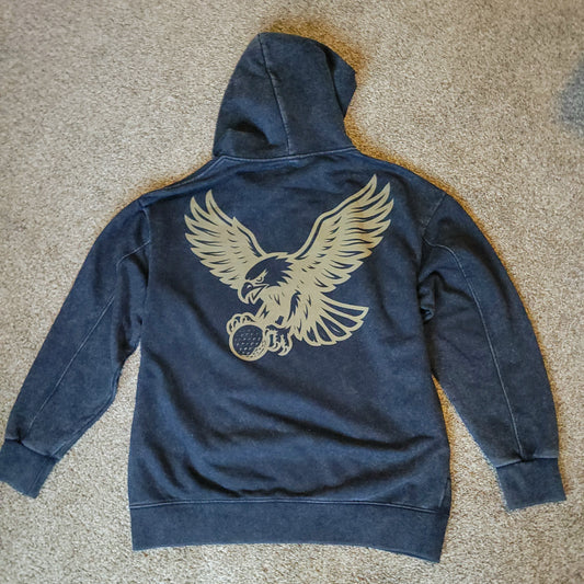 Acid wash hoodie. Black