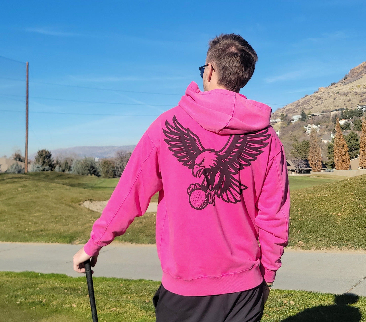 Acid wash hoodie. Pink